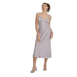 Wild Fable Women's Size XXL Iridescent Maxi Slip Dress Silver New with Tags